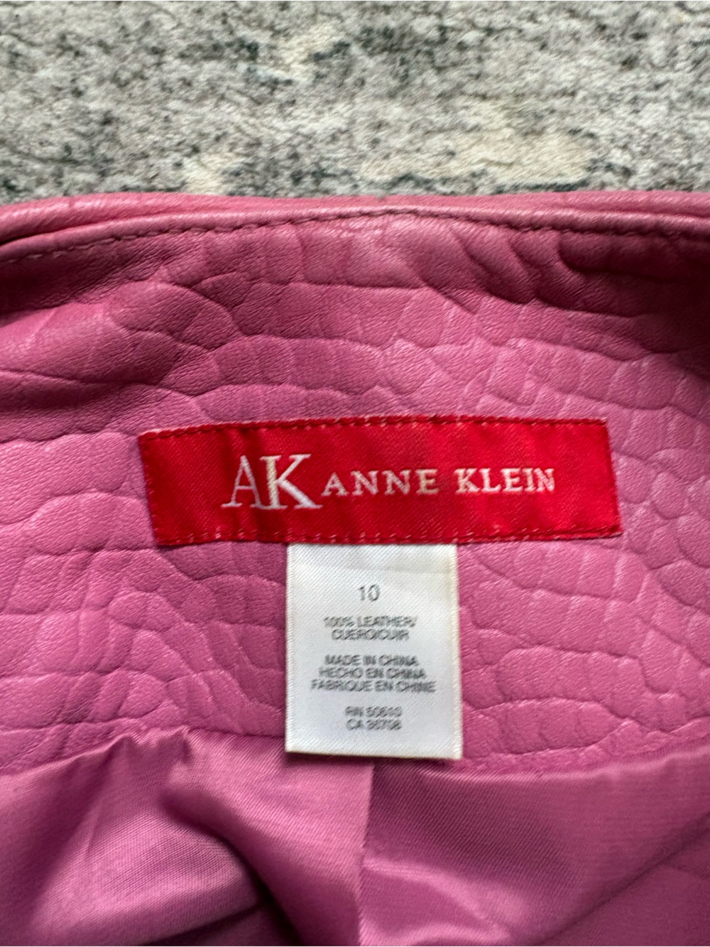 Vintage 90s y2k pink genuine leather crocodile embossed size 10 Anne Klein fall - Picture 4 of 13